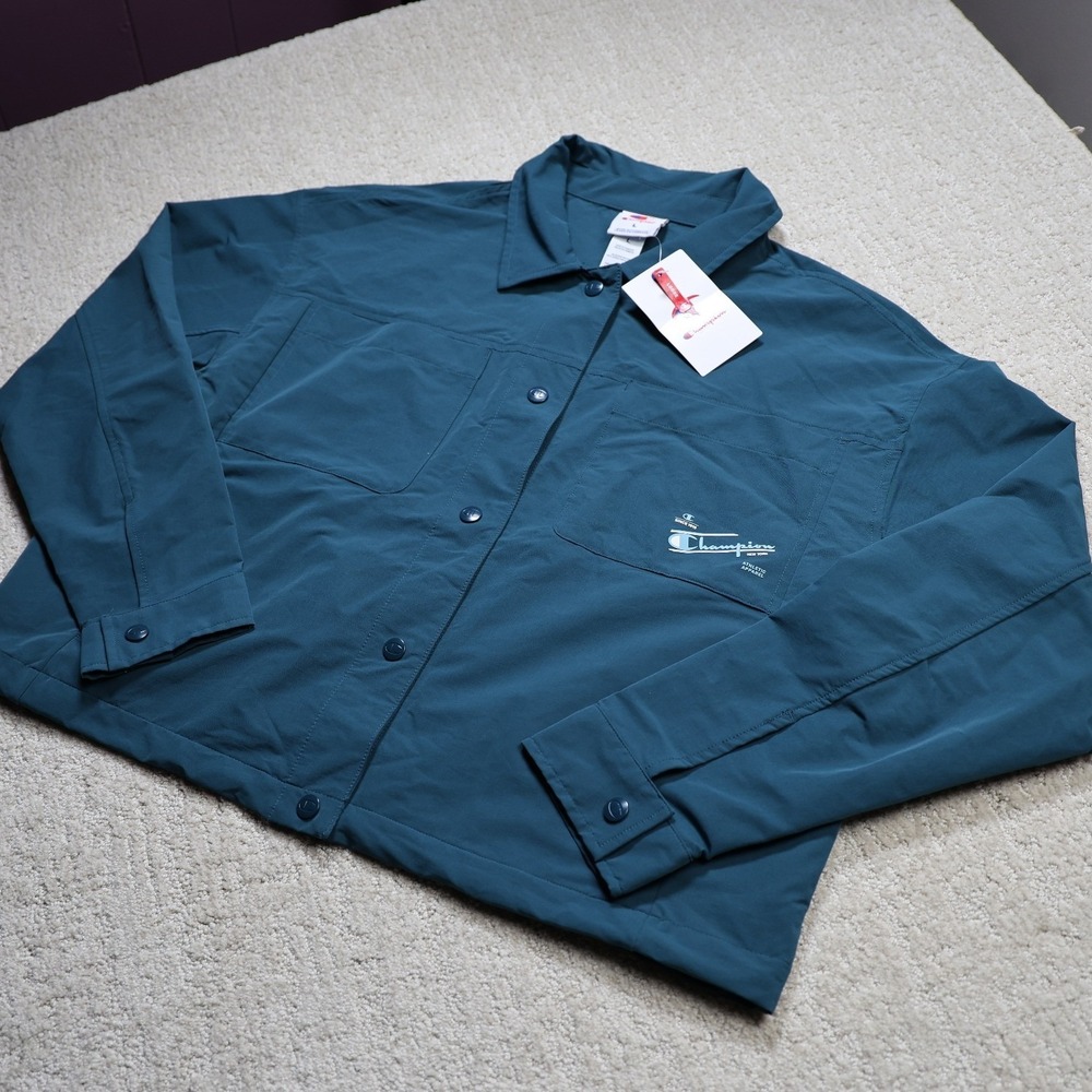 Champion Match Coaches Layering Piece Jacket Reflecting Pond Teal L